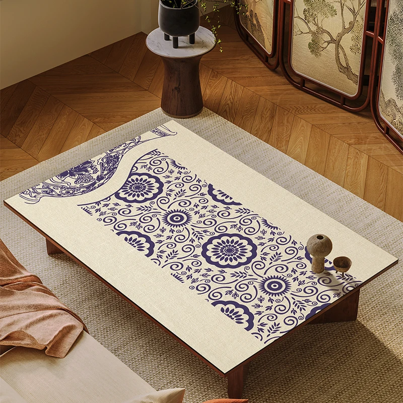

Кожаный коврик для стола в китайском стиле, водонепроницаемая защита для обеда, чистый чайный коврик, термостойкий чехол для стола, роскошная домашняя поверхность