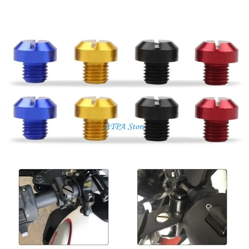 

U13C 2 Pack Aluminum M10x1.25 Rear View Mirror Hole Plugs Screws Quick Fixing 4-color Suitable for Motorbikes Compact-size
