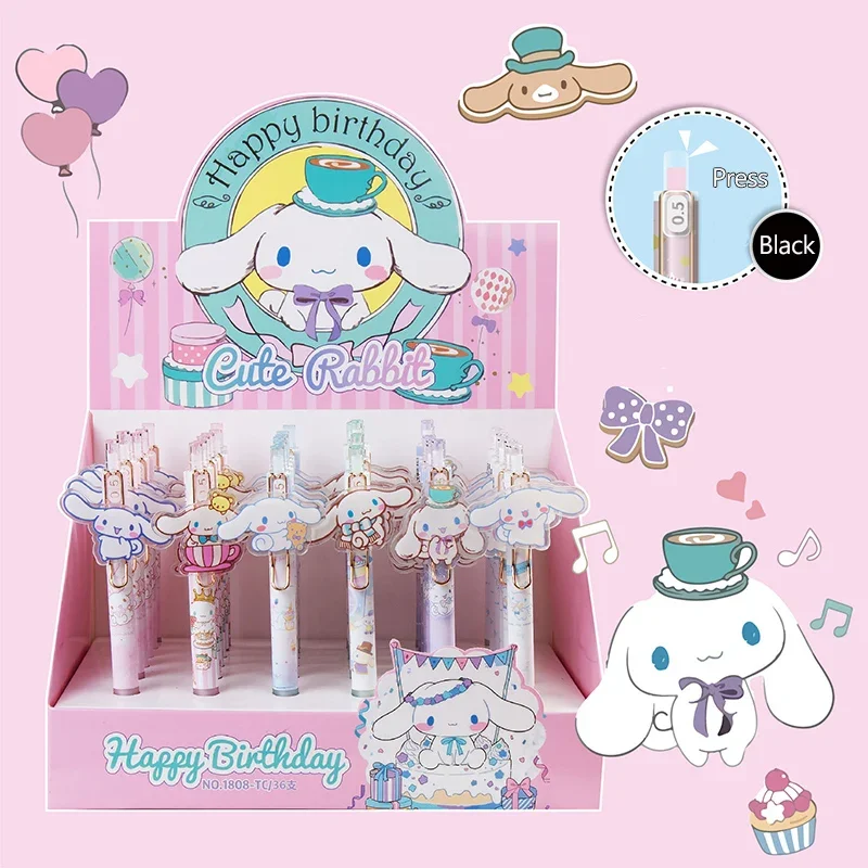 

36 шт. мультяшная Милая Sanrio Cinnamoroll ручка черная фотобумага канцелярские принадлежности офисные канцелярские подарки