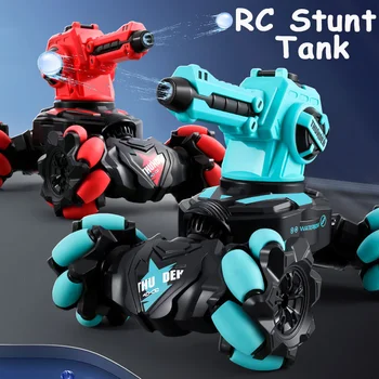 Gesture sensing launch water bomb remote control car 30Mins 4WD lateral walking automatic Demo 360° drift castle disassembly RC stunt car