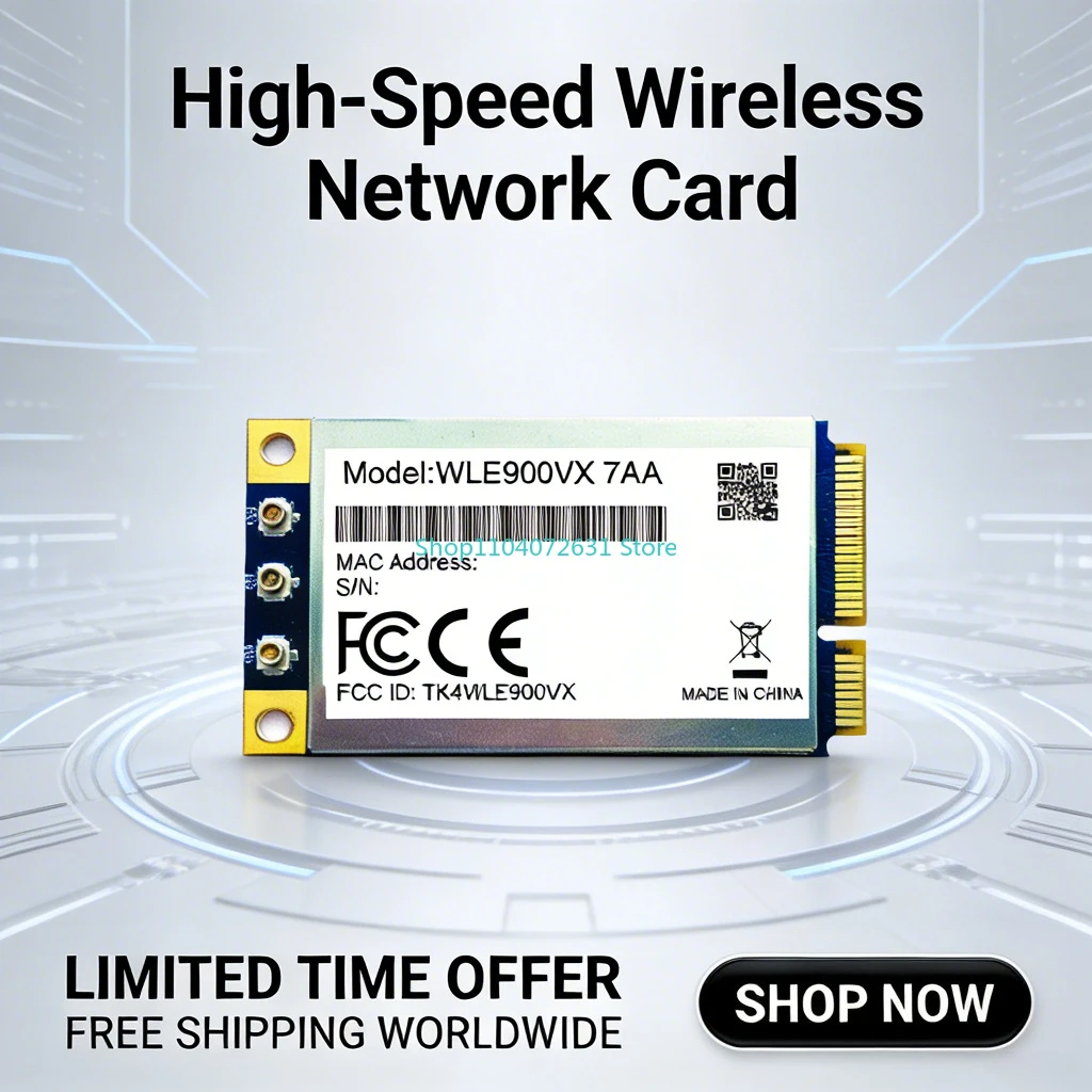 1300Mbps Dual-Band Mini PCIe WiFi Card | QCA9980 Chip 3x3 MIMO | OpenWrt Compatible High-Speed Wireless Module