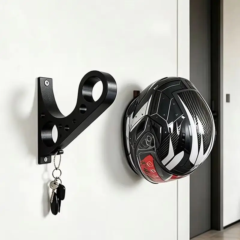 Wall Mount Motorcycle Helmet Holder Sturdy Anti Scratch Bracket Multi Purpose for Motorbike Jacket Gear Storage