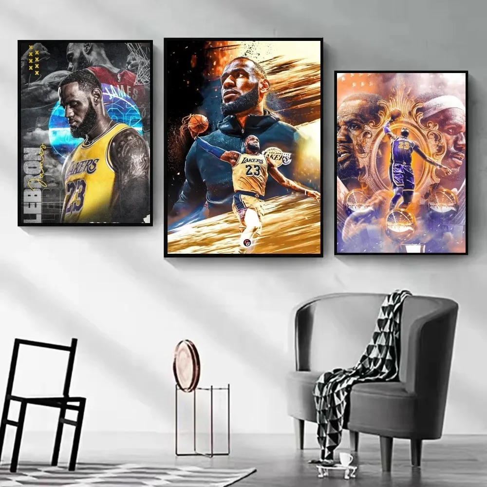 1pc Basketball Player L-LeBron- James Basketball-N-Nba Poster Poster Stickers Home Decor Aesthetic Art Mural Room Decor Digital