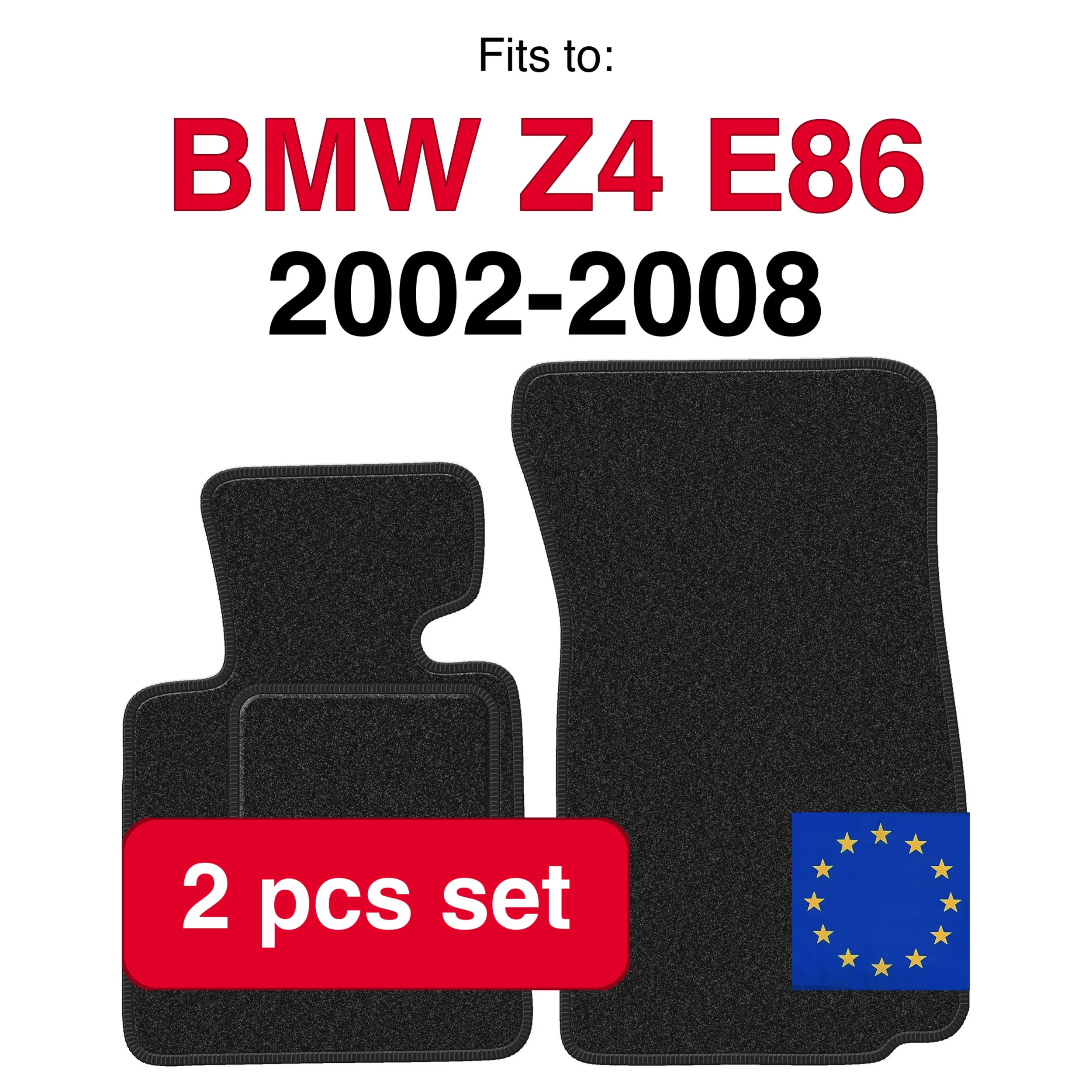 Image of ANTHRA Auto-Velourmatten für BMW Z4 E85 Cabrio (2002-2008) - Anthrazit (2 Stück) passgenaues Autofußmatten-Set
