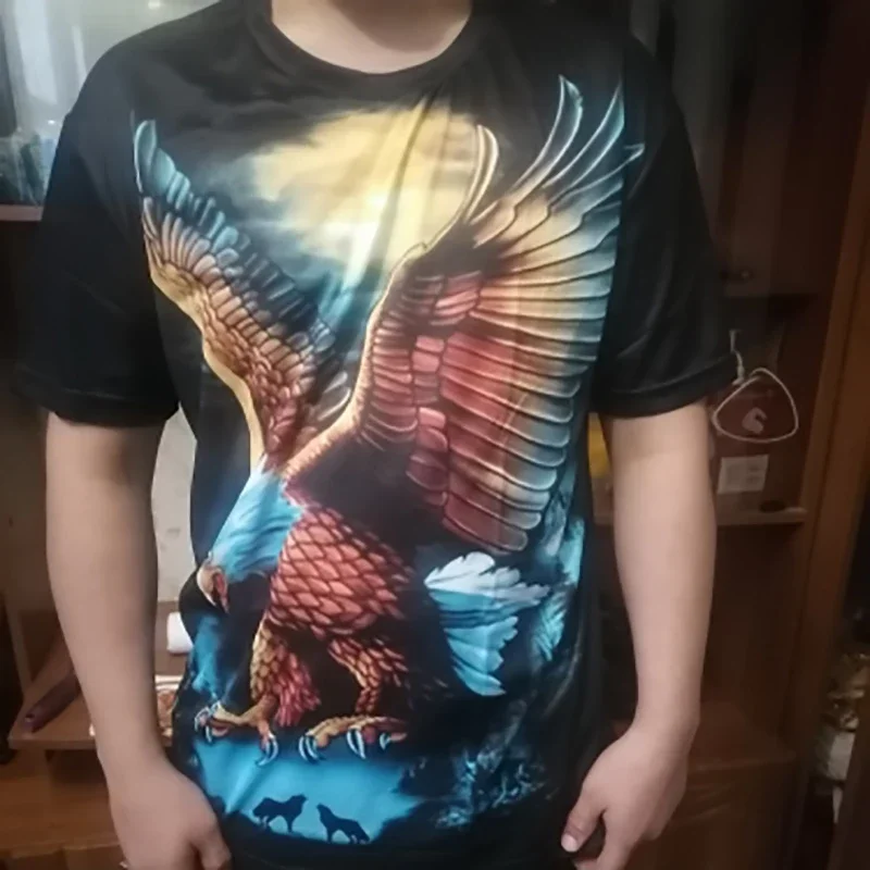 Soaring Eagle 3D Print Men's T Shirt Animal Graphic Streetwear Summer Oversized Tee