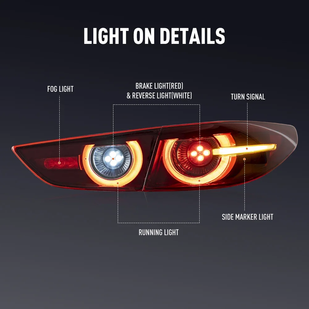 1 комплект светодиодных задних фонарей для Mazda Axela 2019-2022, задние фонари с тормозом, задние фонари, противотуманные фары, указатель поворота