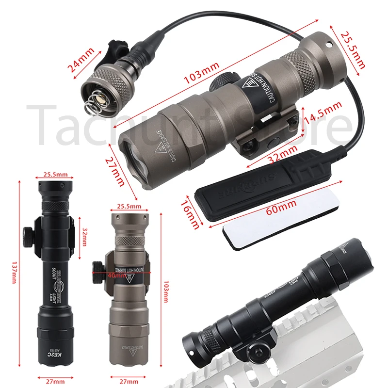 Soporte offset Surefire para linterna táctica – Riel Picatinny 20 mm