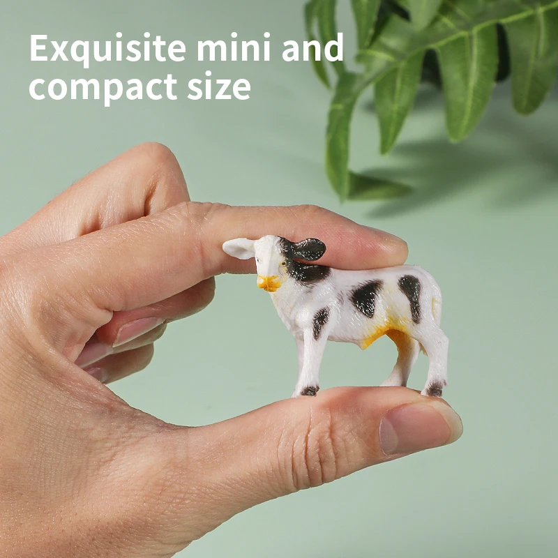 12pcs Mini Farm Figurines Realistic Animal Model Dog Duck Cock Pig Sheep Cat Action Figures Simulated PVC Educational Toy