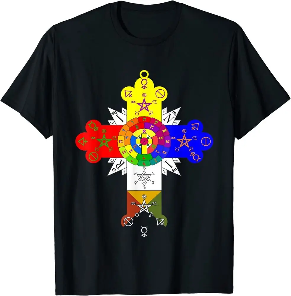 Rosy Cross Hermetic Order of The Golden Dawn Occult T-ShirtHigh Quality 100%Cotton Short Sleeve