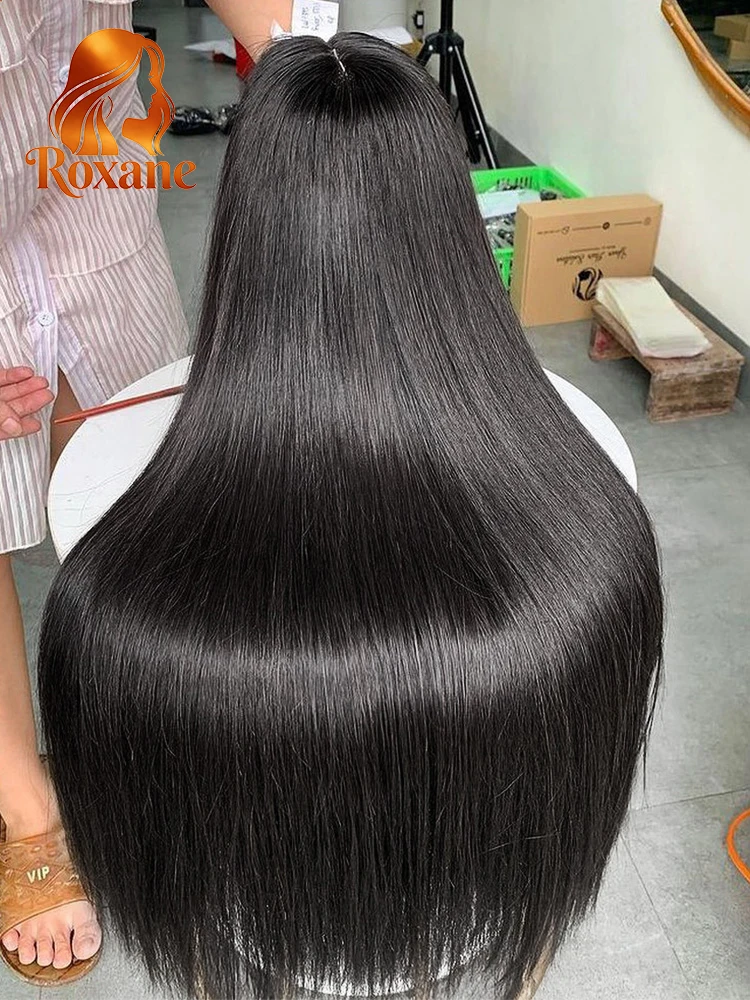 

Roxane Bone Straight Human Hair Wigs 220Density 13x4 13x6 HD Lace Frontal Wigs 5x5 Glueless Lace Front Human Hair Wig 30 40 Inch