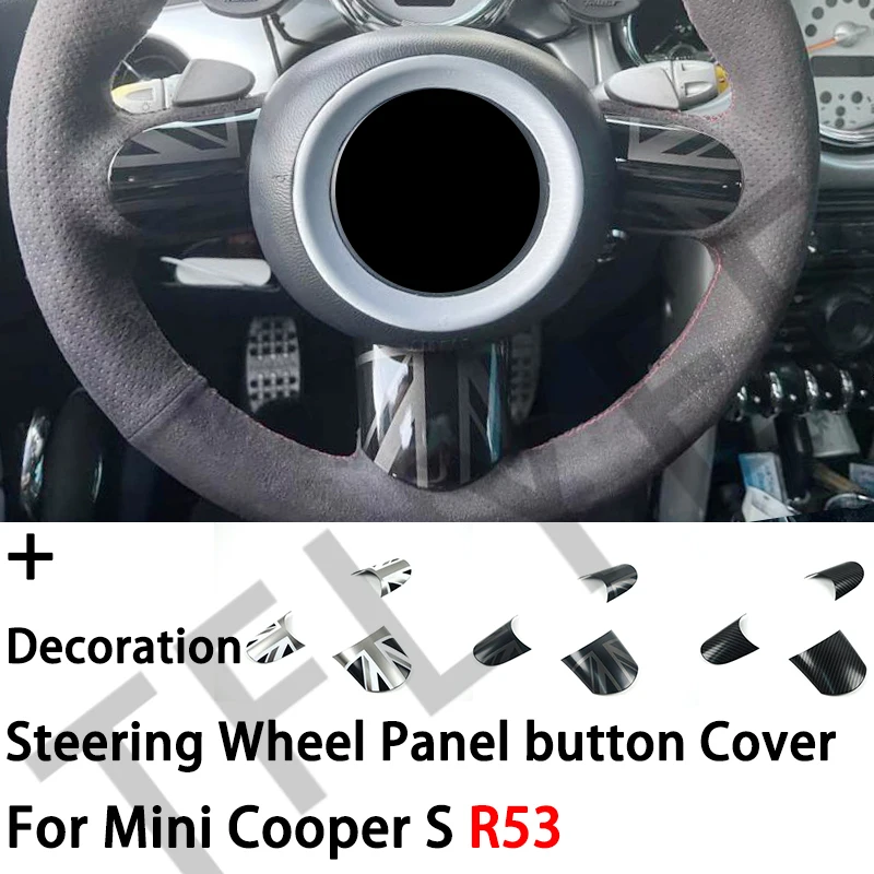 For Mini Cooper S R53 R52 Union Jack Steering Wheel Cover Interior Decoration Accessories Stickers Auto Car-Styling Part