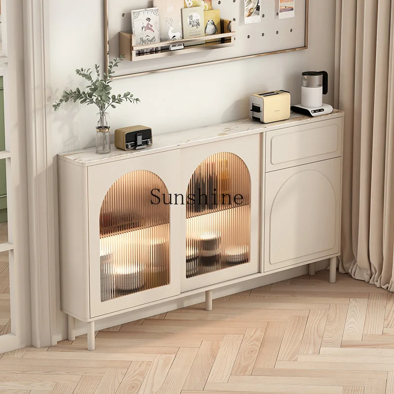 Italian rock slab dining side light luxury modern simple entrance against the wall tea cabinet