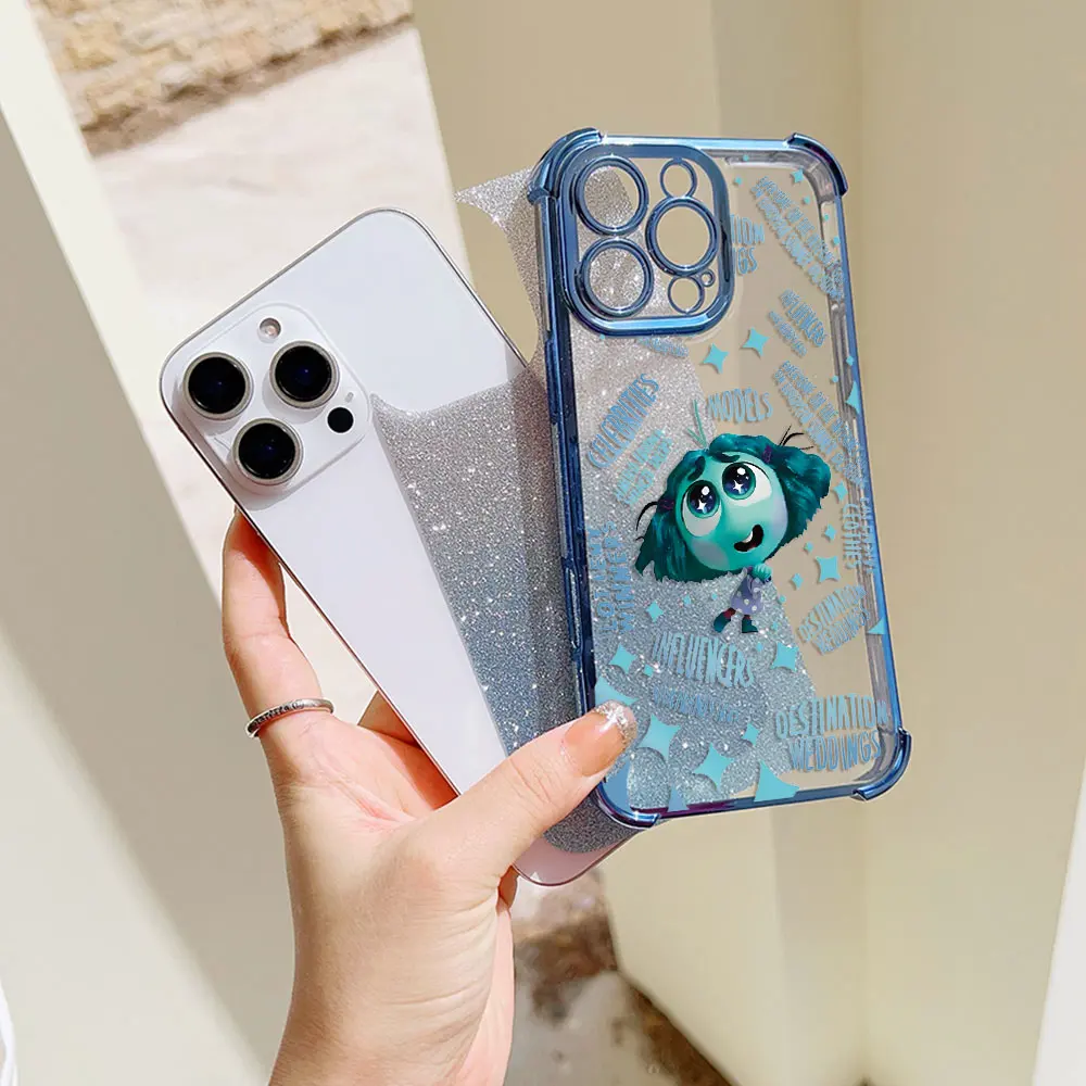 Inside Out 2 Disneys Phone Case For Samsung S25 S24 S23 S22 S21 S20 FE Note20 Plus Ultra Lite 5G Shockproof Glitter Armor Cover image 4