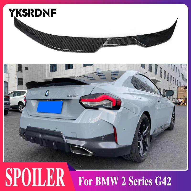 

High Quality Carbon Fiber Car Rear Trunk Spoiler Wing Body Kits For BMW 2 Series G42 M235i M240i Coupe 2022 + FRP