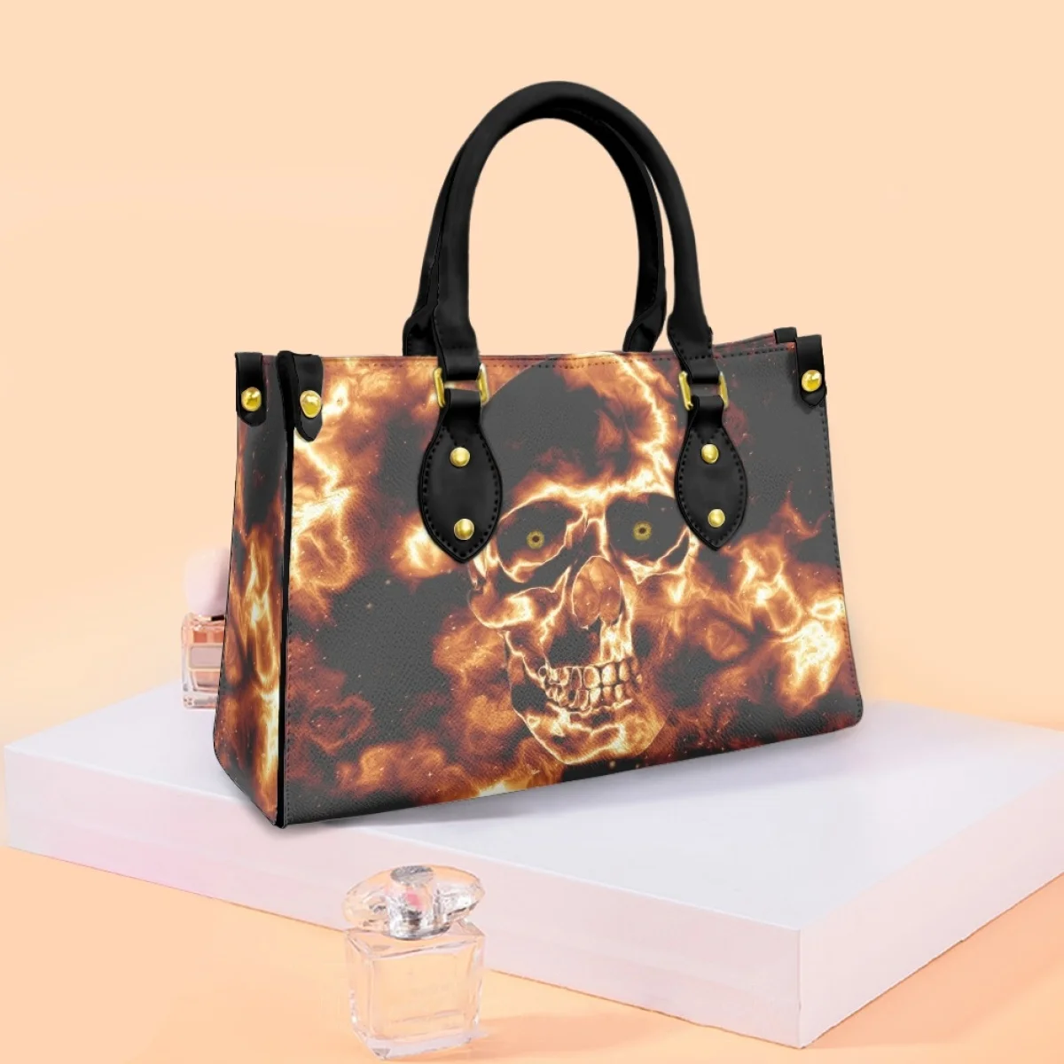 

Burning Flame Skull Heads Ladies Handbags Fashion Female Cross Bags Women Luxur Backpack Women 2022 New School Supplies