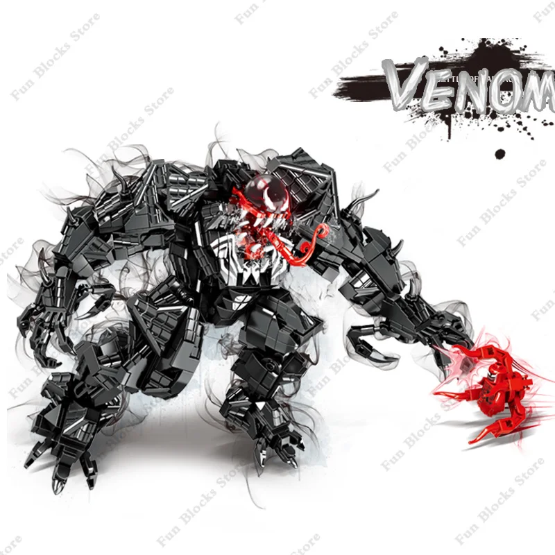 Marvel Superhero Movie Carnage Battle Venom VS Spiderman Model Building Blocks Bricks Sets Figures Kids Toys For Children Gifts