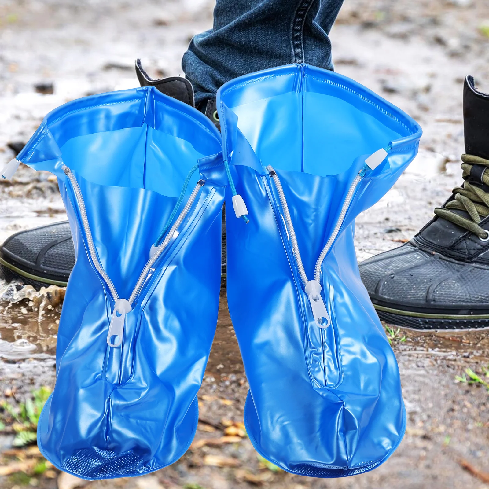

1Pair Rain Boot Overshoes Waterproof Shoe Covers Size 40-41 Tear Resistant Durable Shoe Protector for Hiking Cycling Sports