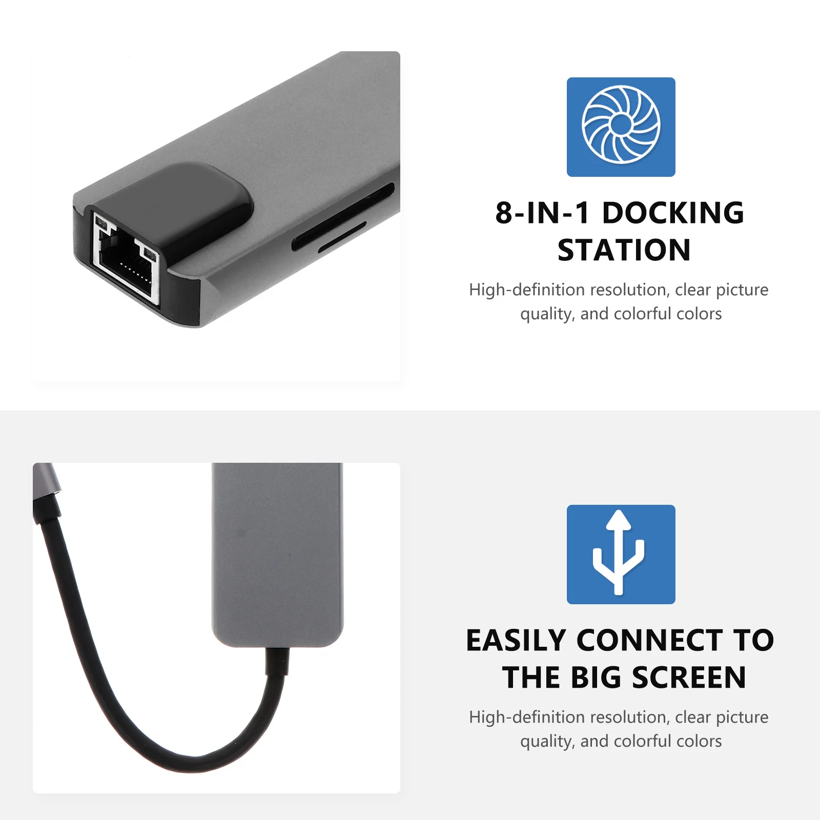 

Многопортовый USB-концентратор 8 в 1, высокоскоростная док-станция USB 3.0 типа C, портативный адаптер для передачи данных для портативного компьютера