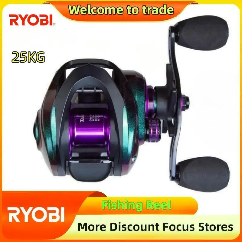 

New RYOBI Colorful Magnetic Braking System Fishing Reel Speed Ratio 7:2:1 25KG Maximum Braking Force Fishing Wheel