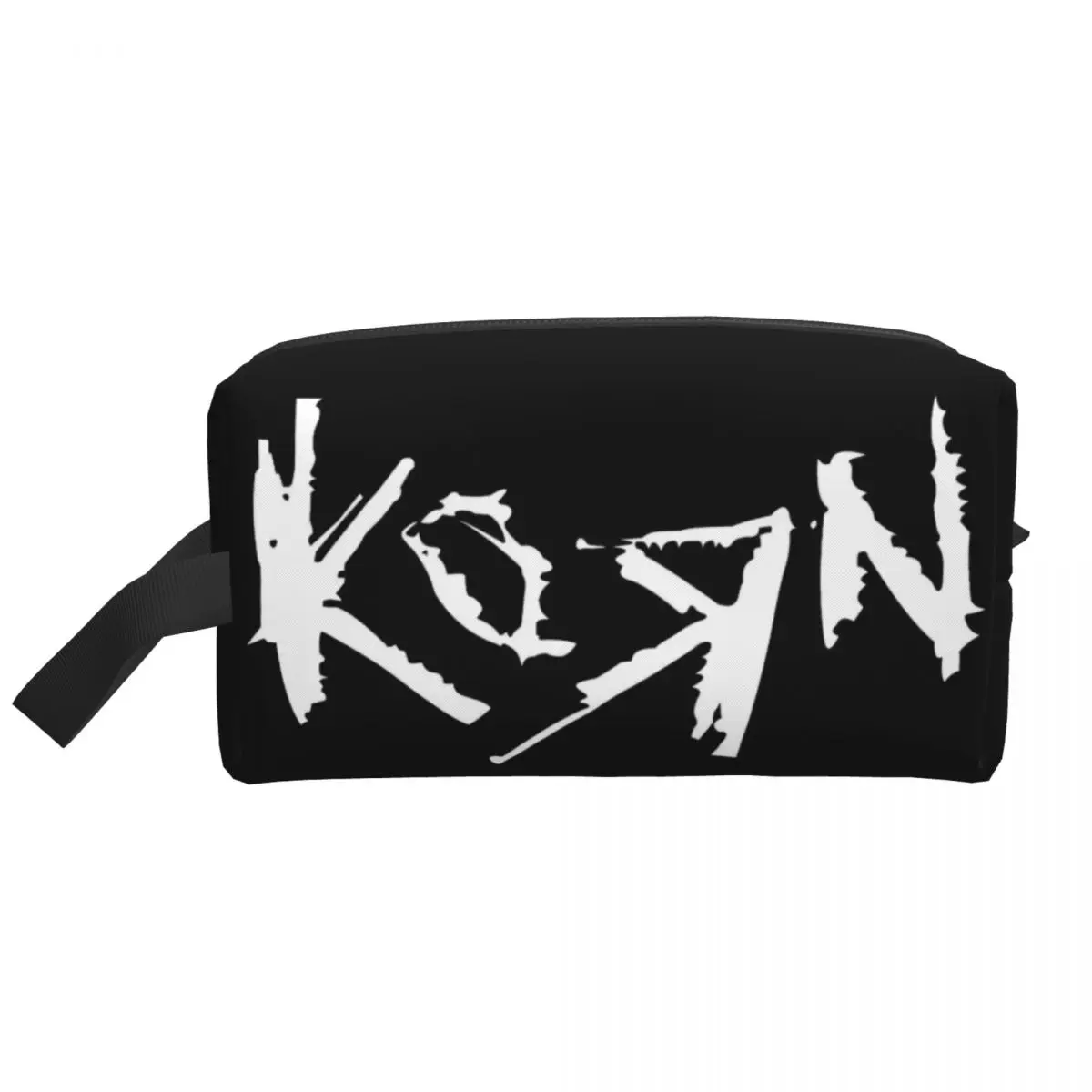 Custom Nu Metal Rock Band Korns Travel Cosmetic Bag Women Makeup Toiletry Organizer Ladies Beauty Storage Dopp Kit