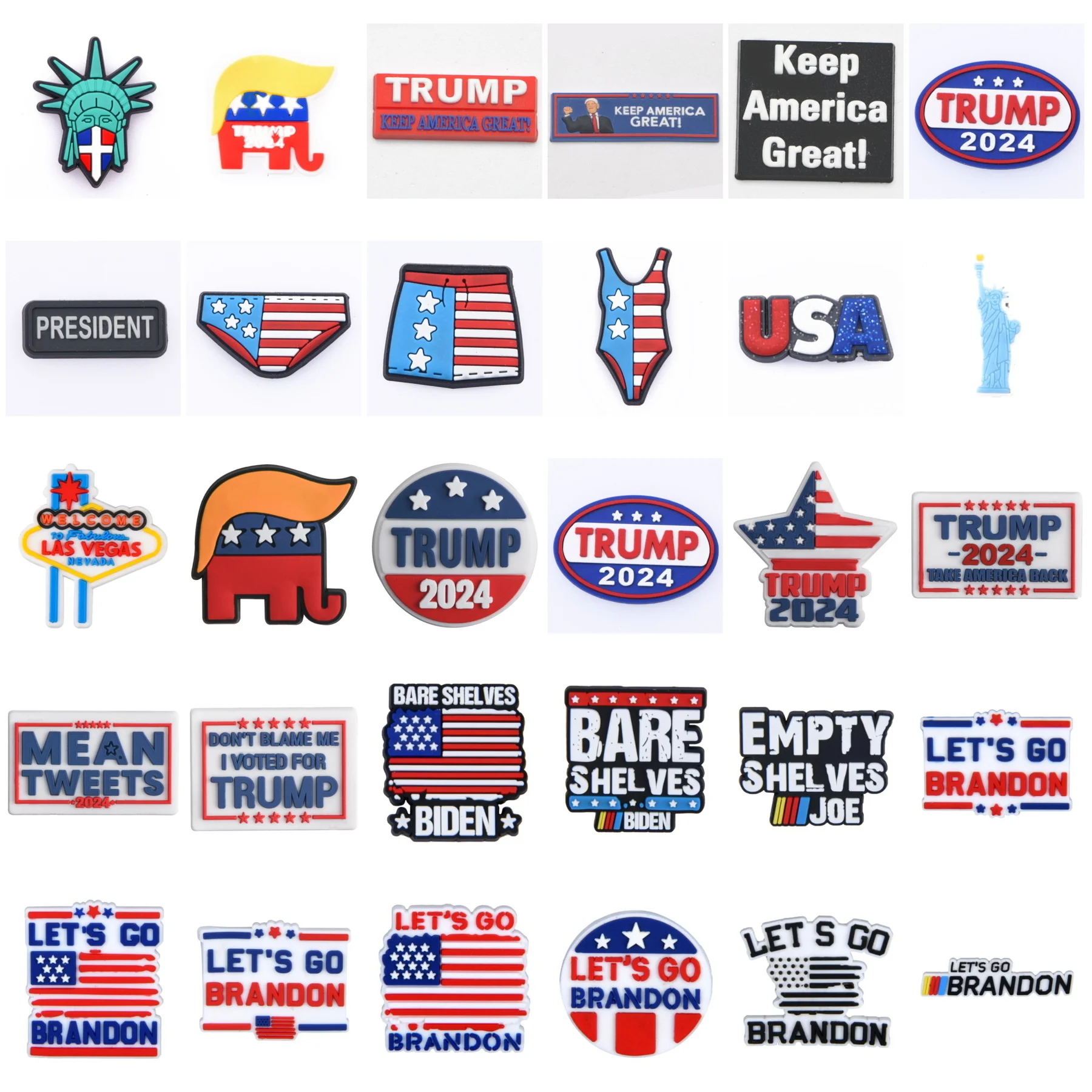

2024 American Vote Flags Cloth Star Shoe Charms Men Women Keep USA Great President Shoe Decorations Independent Day Gifts