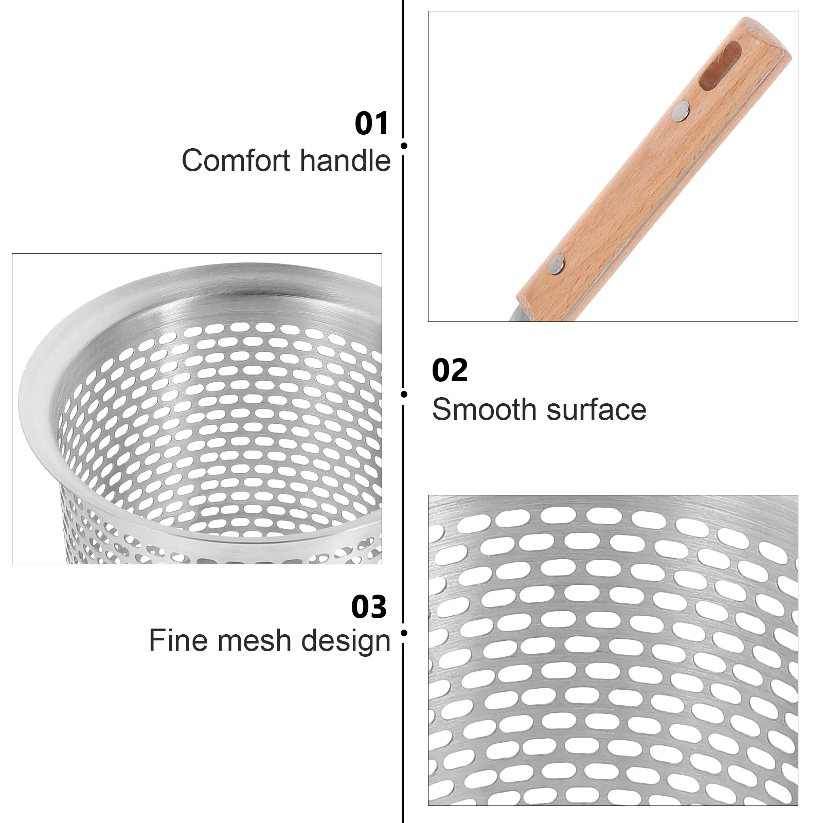

304 Stainless Steel Noodle Strainer Pasta Spoon Kitchen Filter Boiling Spoons Cooking Baskets Food Strainer