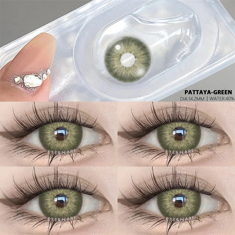 EYESHARE 1Pair Myopia Lens Contact Lenses for Eyes Colored Contacts with Degree Gray Eye Lenses Yearly Nature Soft Lens