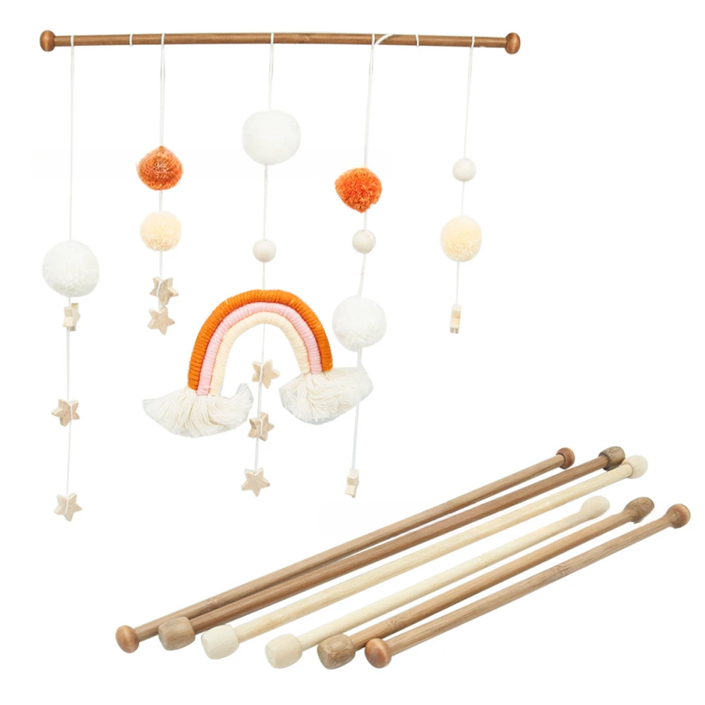 4pcs Bamboo Hanging Rods - Macrame Weaving Poles for Wall Tapestry & Mobile Making view 2