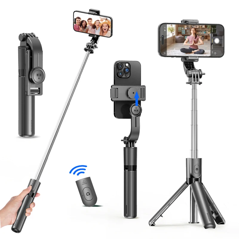 Selfie Stick Tripod Bluetooth Remote with Detachable 360° Rotation Extendable Pole Fill Light Option For iPhone Android Phone