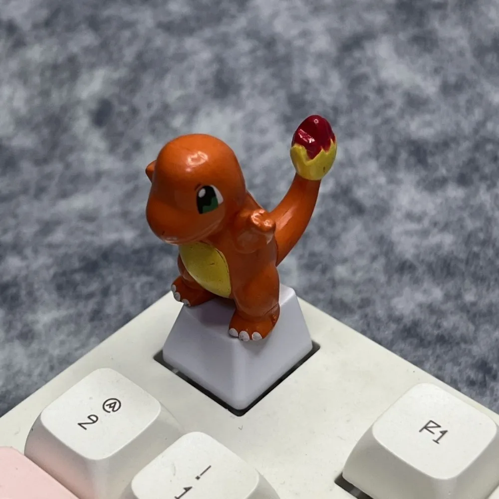 Miniso Stitch Sanrio Cinnamon Cartoon Charmander Keycaps Handmade Cross-axis Mechanical Keyboard E S C Translucent Keycap Gift