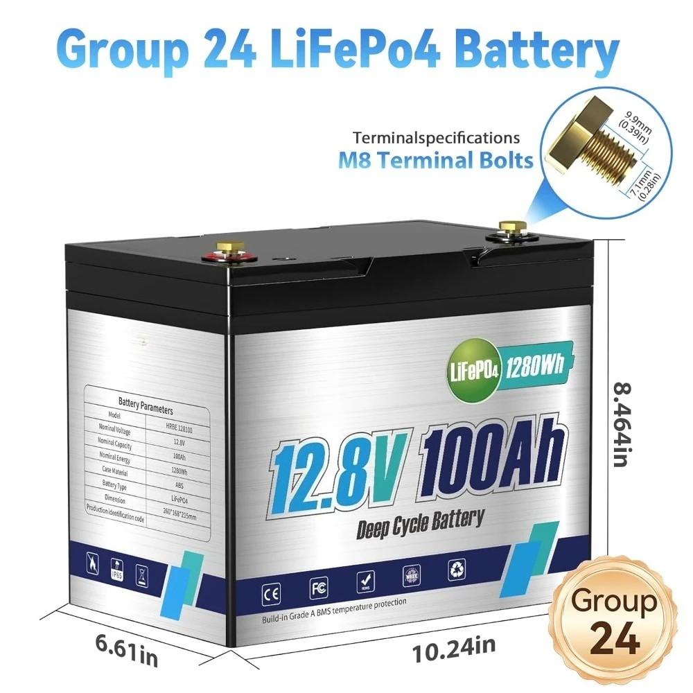 12.8V 100Ah Lifepo4…