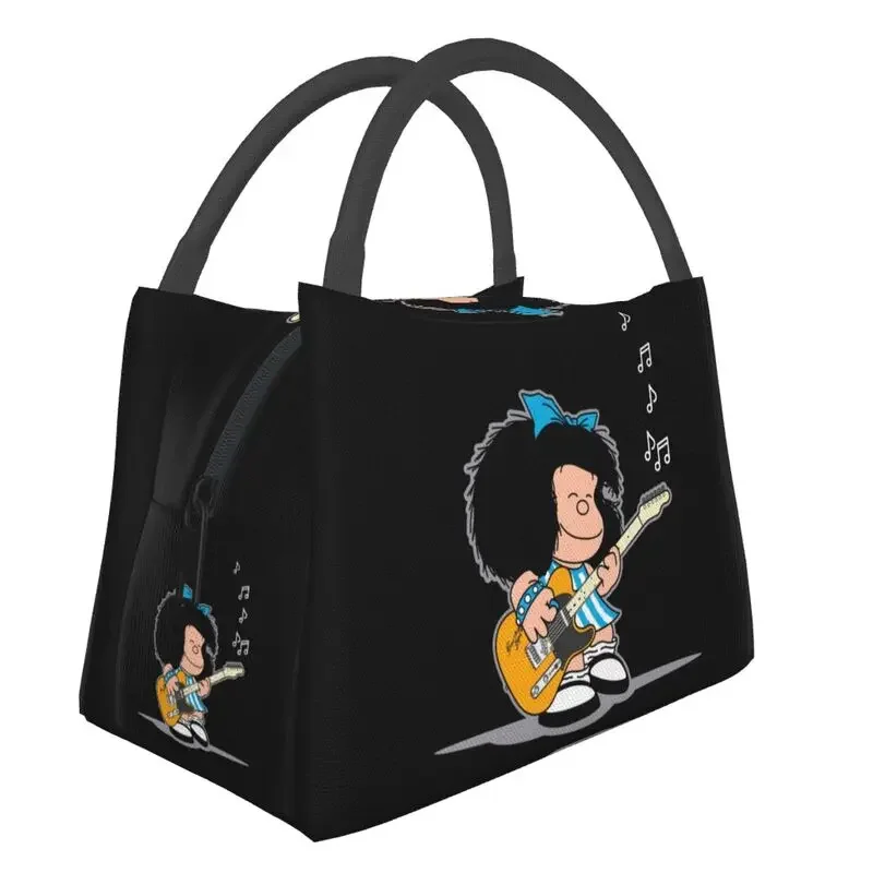 Custom Mafalda Quino Comics Lunch Bag Women Cooler Thermal Insulated Lunch Boxes for Office Travel