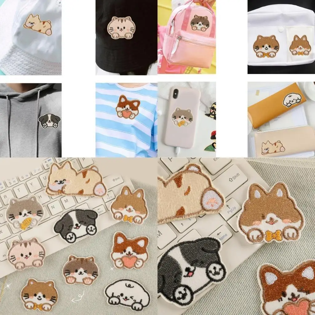 

9 Pcs Sewing Patches Cartoon Animal Embroidered Patches Iron On/Sew on Patches Y08E