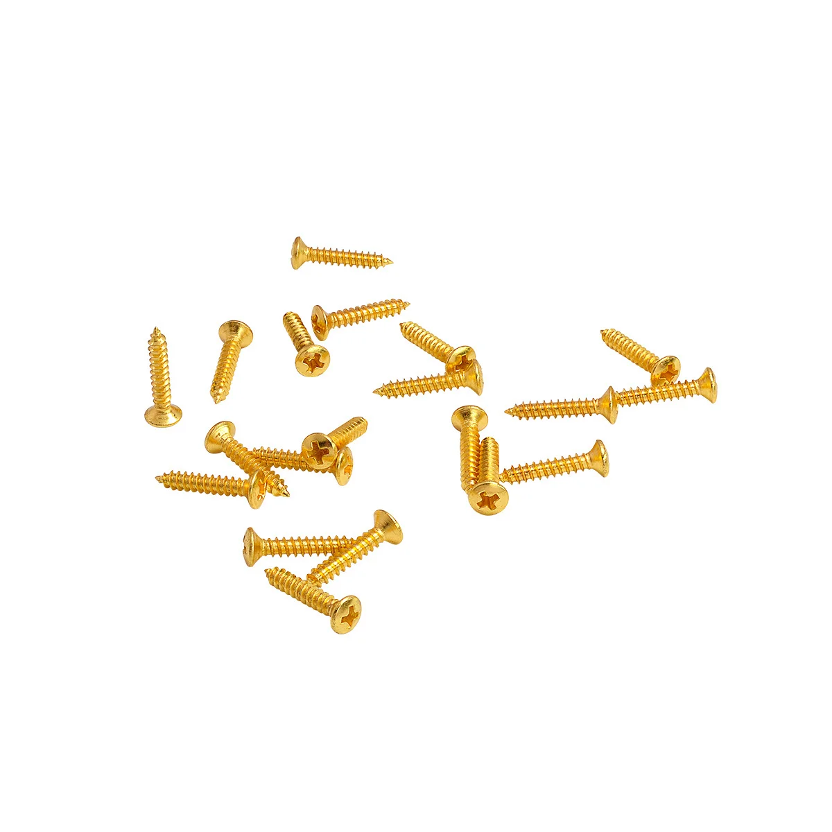 Musiclily Basic 2.5x15mm Metal Metric Thread Guitar String Guide Mounting Screws, Gold (Set of 20)