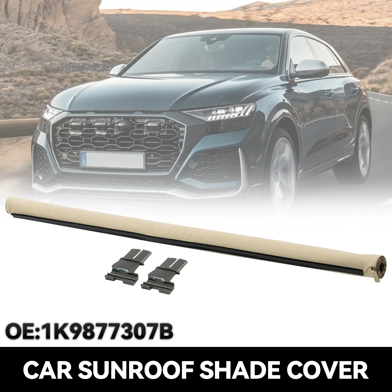 Réinitialisation d\'assemblage de rouleau de couverture de rideau de pare-soleil de toit ouvrant de voiture, verrerie, Audi Q5 VW Sharan Tiguan Golf