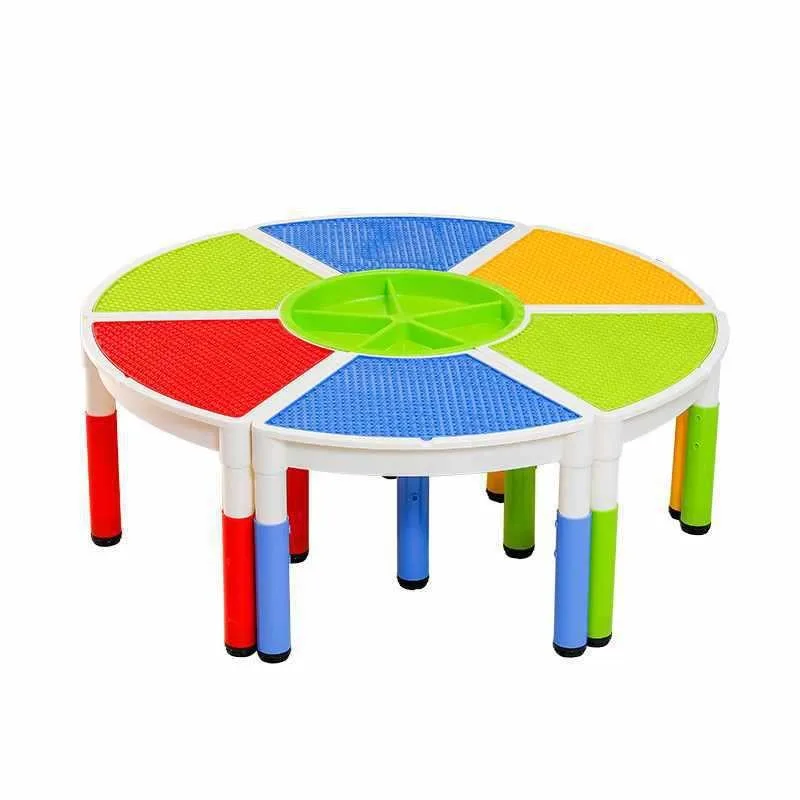 

Table building block table children's play baby play sand water plate learning and chair set
