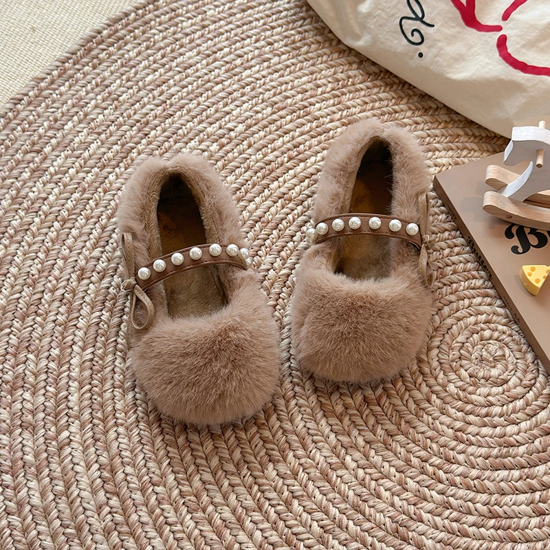 الفتيات مطرز حزام أفخم بطانة حذاء كاجوال 2025 جديد الشتاء الاطفال الأميرة الشقق مع القوس التفاصيل لينة وحيد في الهواء الطلق ارتداء اليومي #5