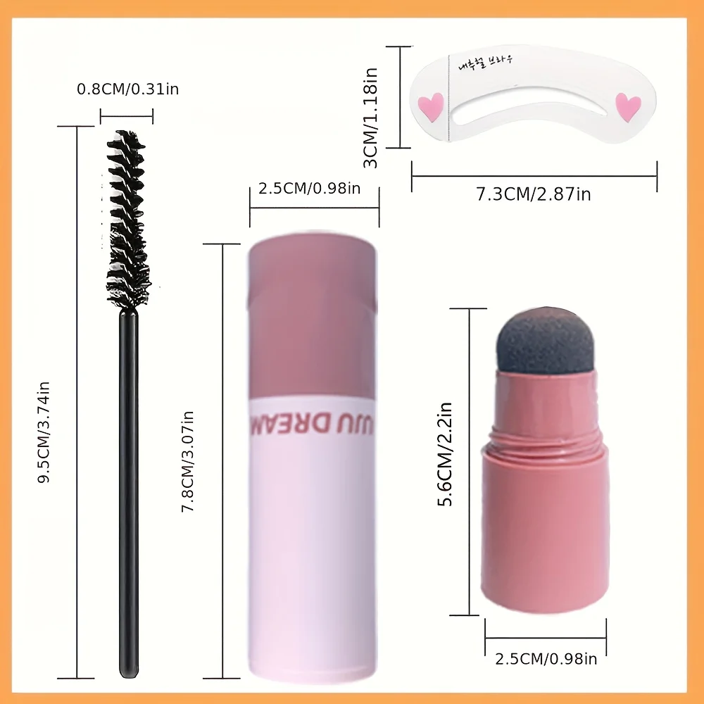 2-in-1 Full Brows & Hairline Kit - Eyebrow Stamp With Templates & Brush, Waterproof Long-Lasting Sweatproof, Unisex, Hairline