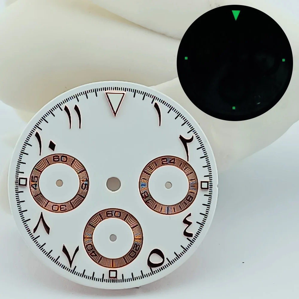 29mm Arab VK Series 63 watch dial Green luminous suitable for VK series 63 movement multi-function modified dial custom logo