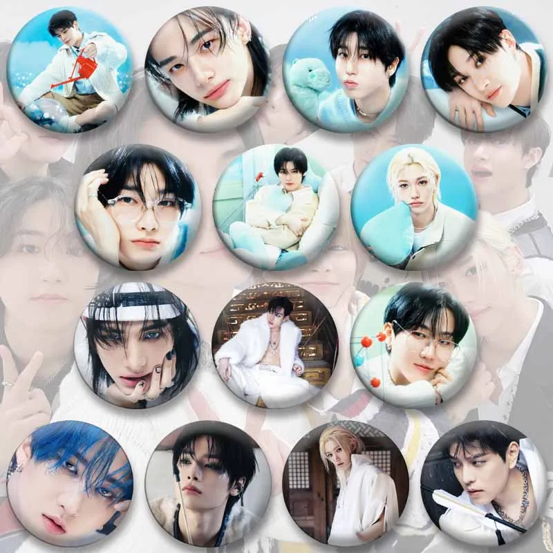 Kpop Boys Band SK Coin Badge on Bag Clothing Hat Accessories Creativity Idol Felix Bang Chan Lapel Pin Jewelry Brooch Fans Gift