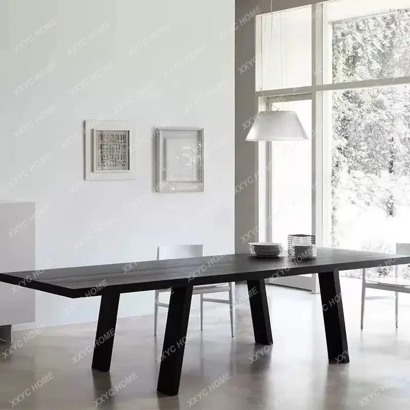 AA minimalist medieval dining table simple solid wood table worktable conference table