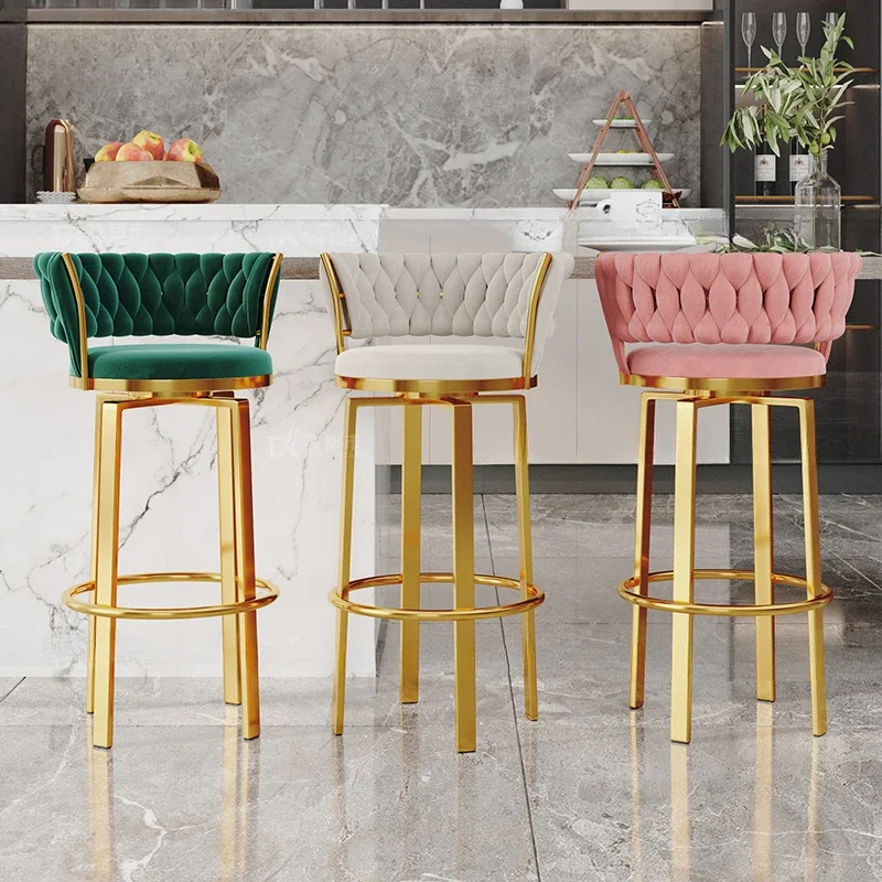 

Reception Luxury Chair Salon Bar Stools Kitchen Mid Century Minimalist European Garden Sedie In Velluto Restaurant Furniture