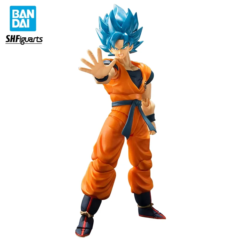 

Original Bandai SHFiguarts Kakarotto Son Goku Anime Figure Toys SHF Super Saiyan Blue Hair Action Moveable Joint PVC Model Gift