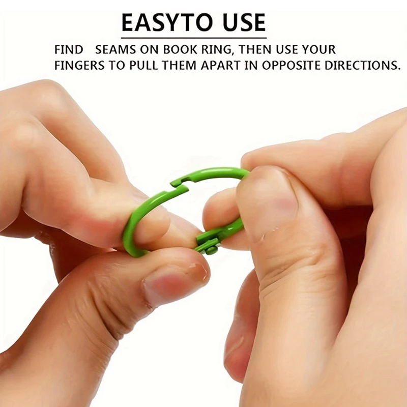 A35Q-80Pcs Colorful Loose Leaf Binder Rings Book Rings Paper Rings For Index Cards Notebook Keychain Key Ring