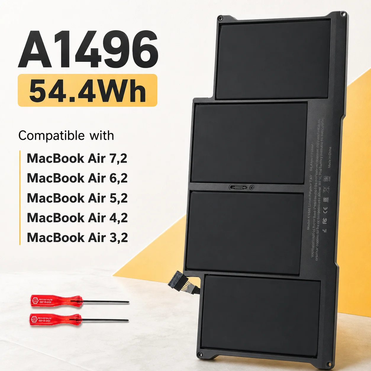 Replacement Laptop Battery A1496 7.6V 7150mAh for MacBook Air 13 inch A1466 2012 2013 2014 2015 2017 A1369 2012 2013