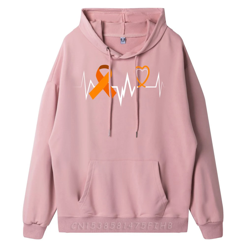 Heartbeat ADHD Orange Ribbon ADD ADHD Awareness Grahpic Pullover New In Tops & Tees Harajuku