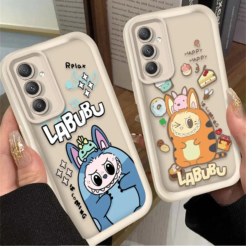 Case for Samsung Galaxy S25 S24 S23 Ultra S22 S21 Plus FE 5G A54 A34 A14 A73 A53 A33 5G New Cartoon Cute Labubu Silicone Cover