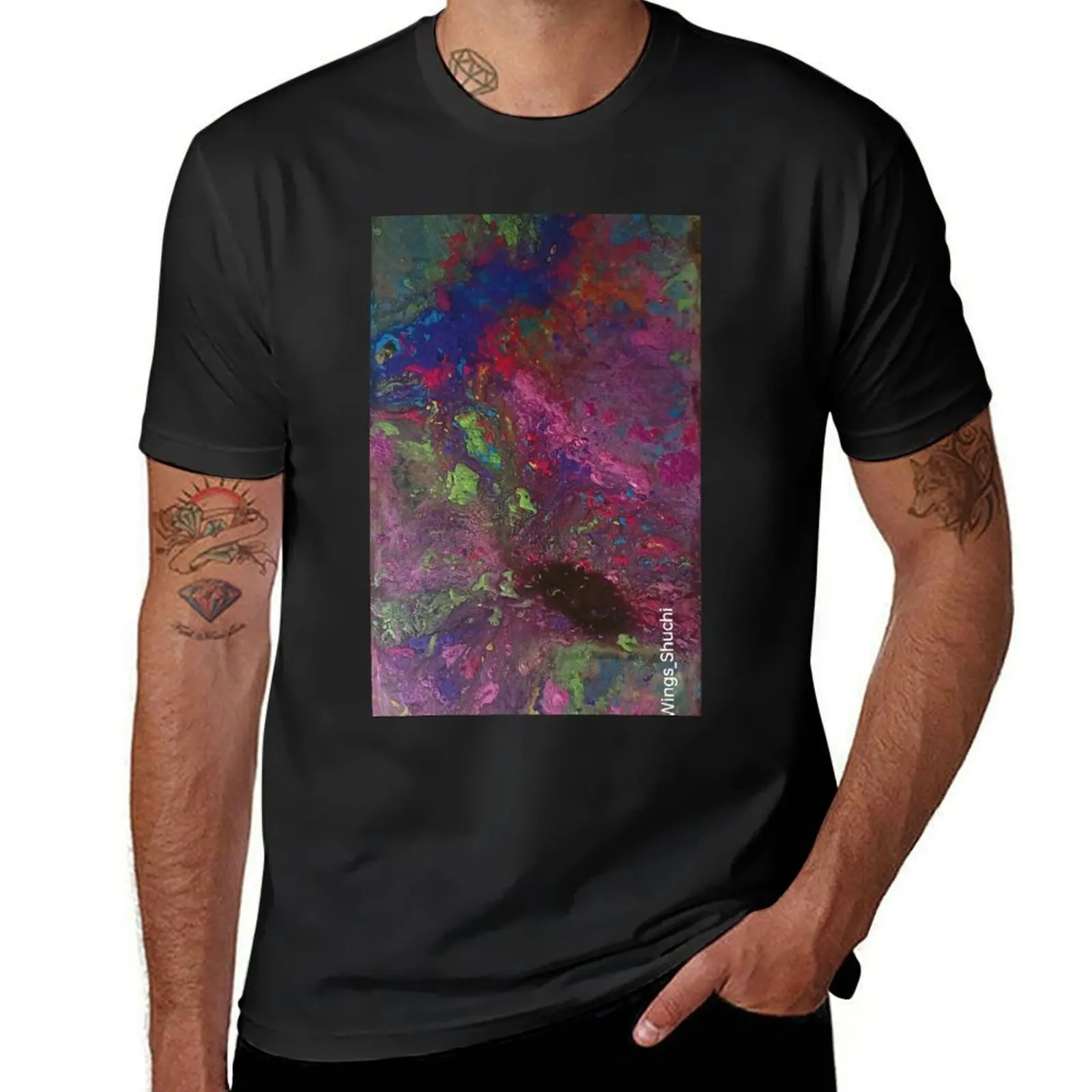 

Multicolour Artwork T-Shirt vintage customs heavyweights t shirt men