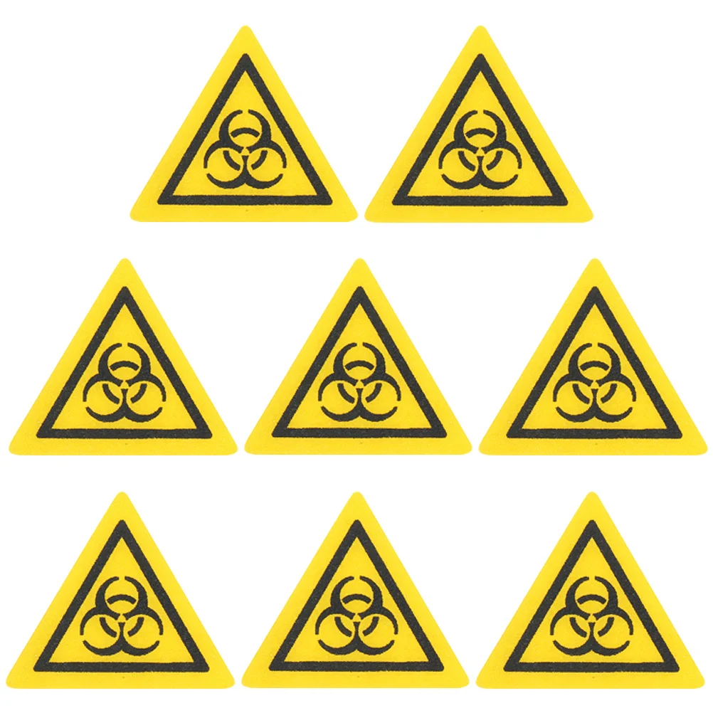 

8 Pcs Biosafety Sign Warning Labels Marking Sticker Hazardous Stickers Decal Equipment