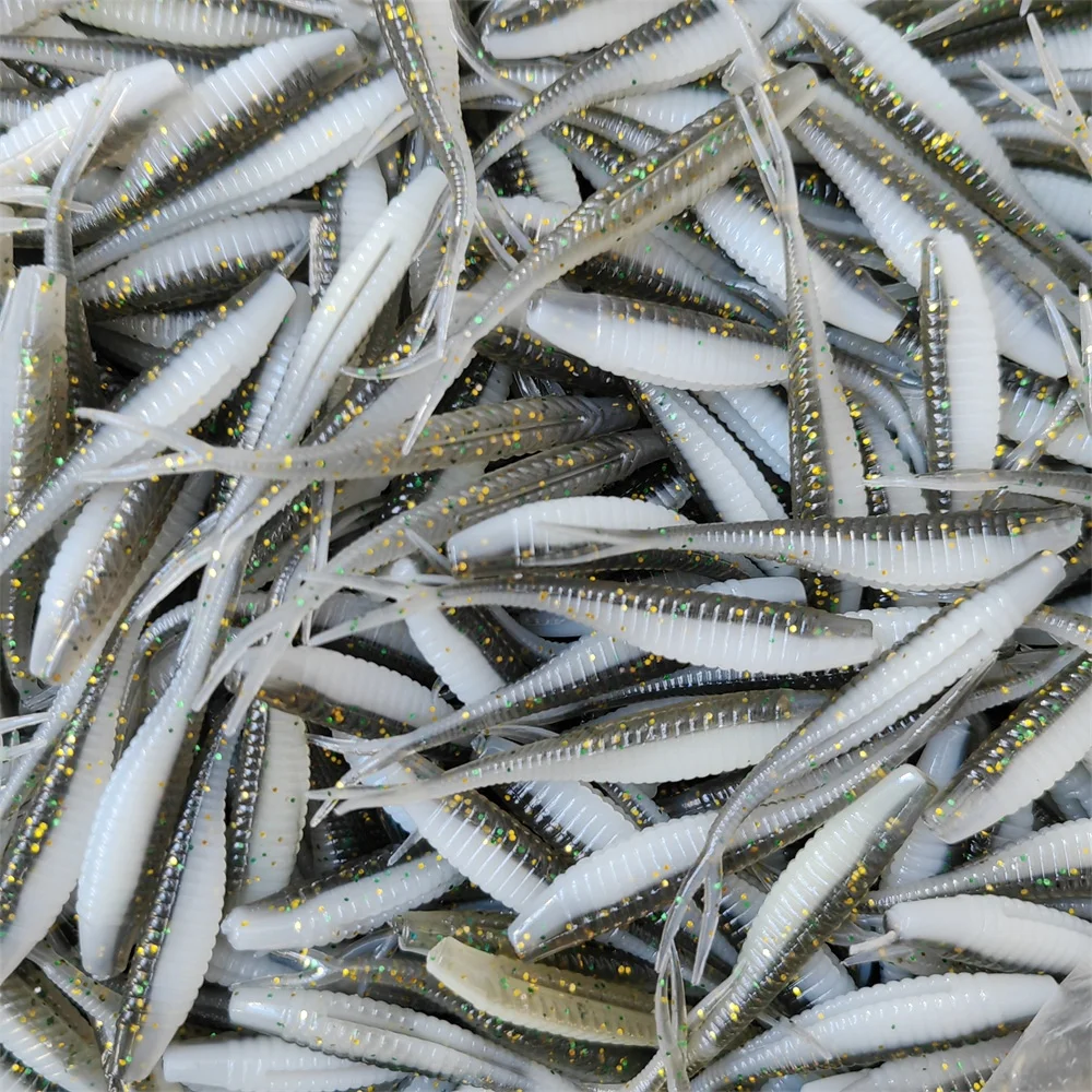 MUKUN 10PCS Angeln Weiche Köder Kunststoff Köder 5cm/6cm/7cm Lebensechte Gabelte paddel Schwanz Angeln Swimbaits für Süßwasser Tackle – Detail 1